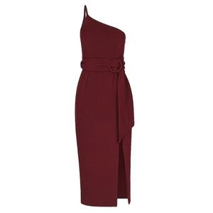 Shona joy gaia 2025 linen fitted midi dress